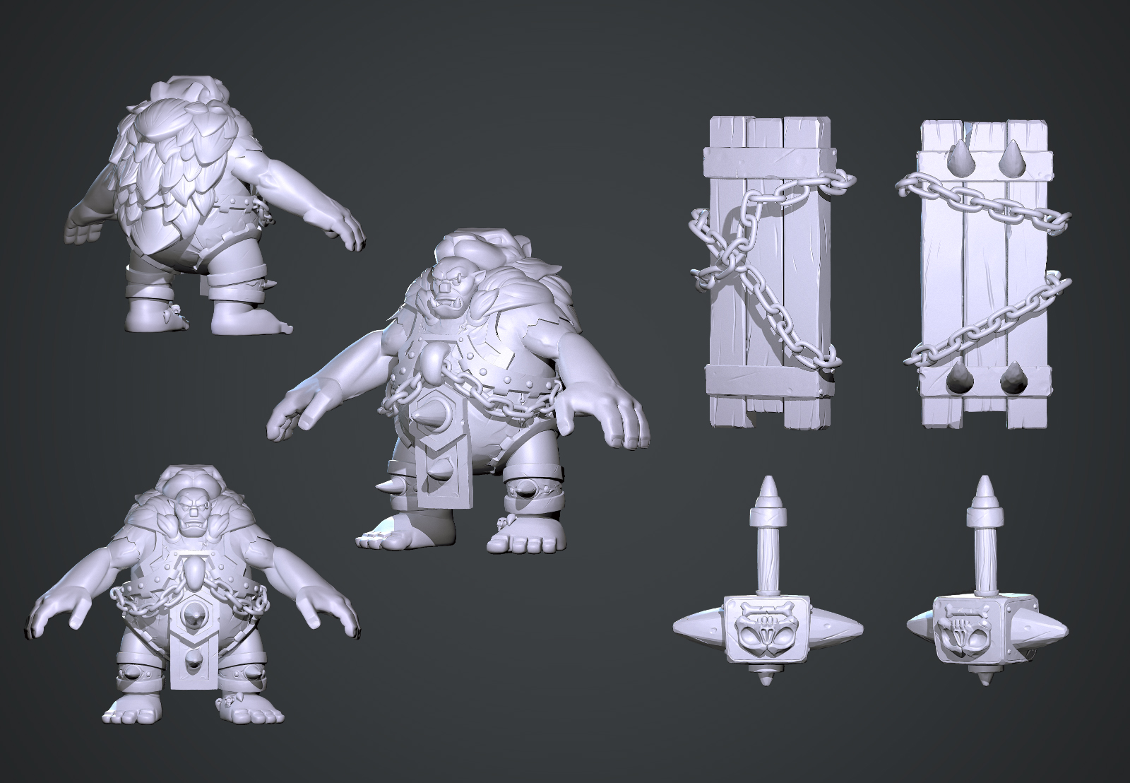 orc 3d art topology 3dsmax artist for hire 3d modeler game art studio art outsource character design game character modeling